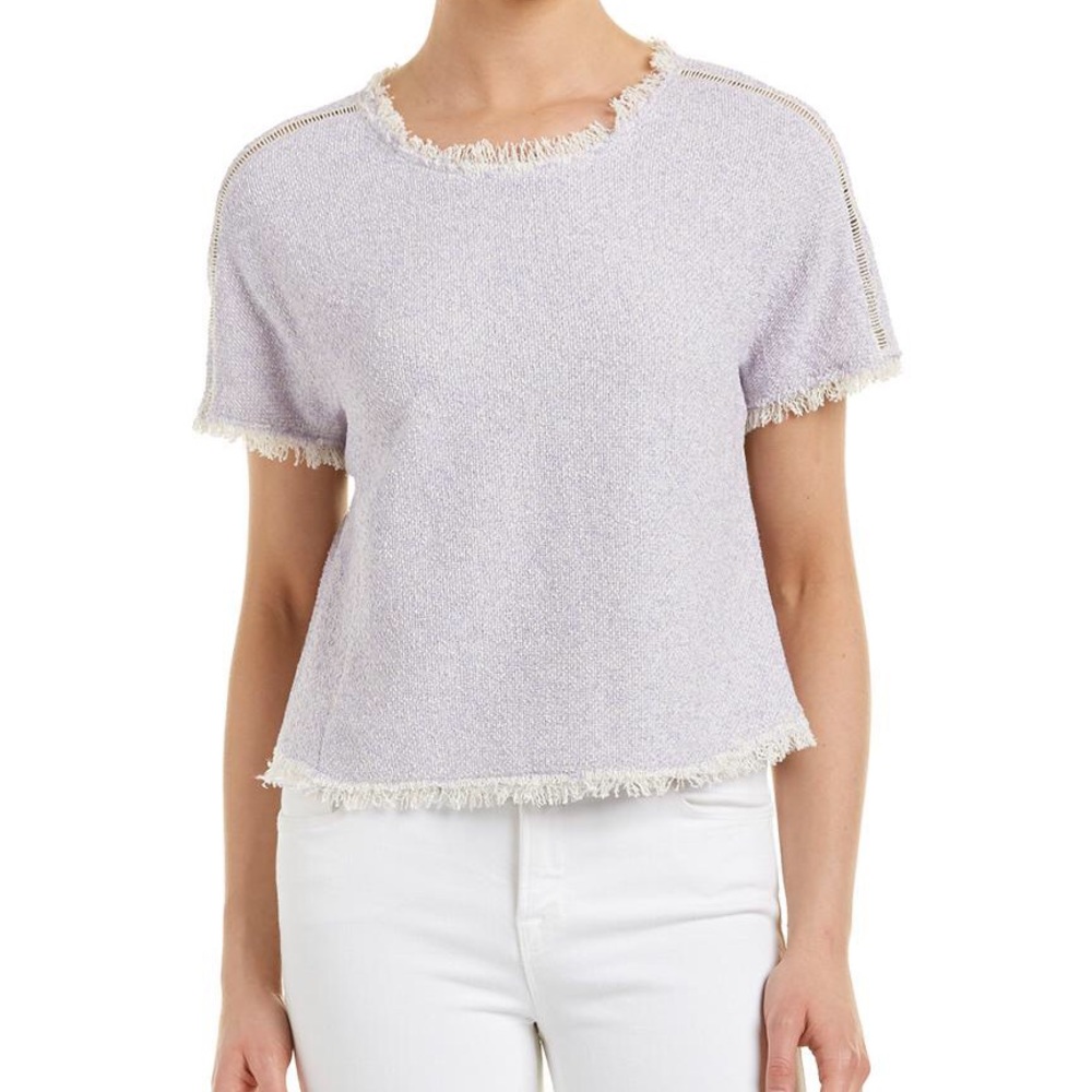 Rebecca Taylor Summer Tweed Top in lilac